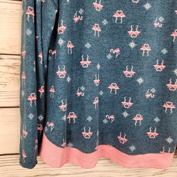 Ellen Tracy Women's Flamingo Super Soft Lounge Top Size Medium Cozy - Picture 4 of 8